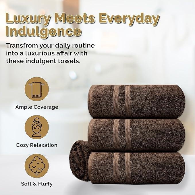 Organix Egyptian Cotton 4 Piece Bath Towel 500 GSM (Brown)