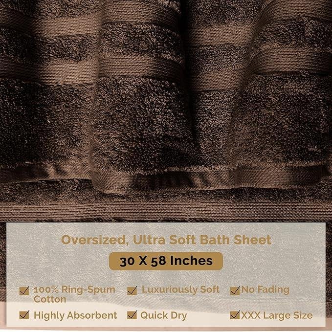 Organix Egyptian Cotton 4 Piece Bath Towel 500 GSM (Brown)