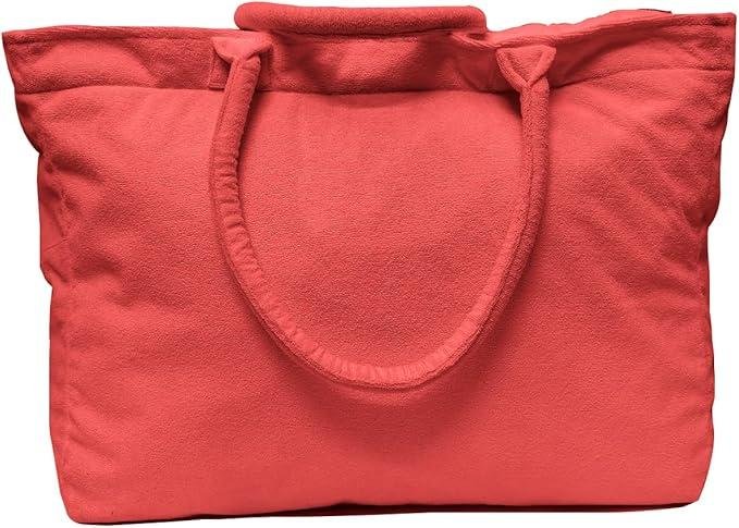 Organix Polyester Beach Tote Bag for Women, Women's Large Tote Bag for Shopping, Daily Shoulder Bag for Pool, Gym, Travel (Neon Pink - 19.5x15.59x7.3 Inches)